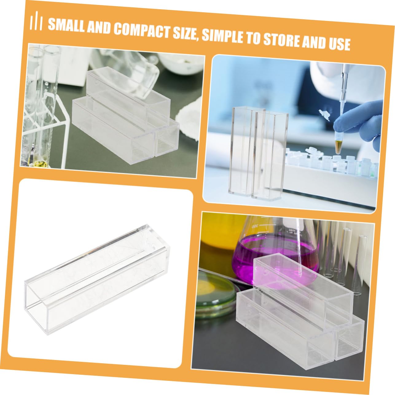 PRETYZOOM 3 Set Cuvetta Di Plastica Cuvette Trasparenti Cuvette in Plastica Trasparente Cuvette Professionali Piccole Cuvette Minicuvette Cuvette Precise Cuvette Di Plastica 8 Pezzi*3