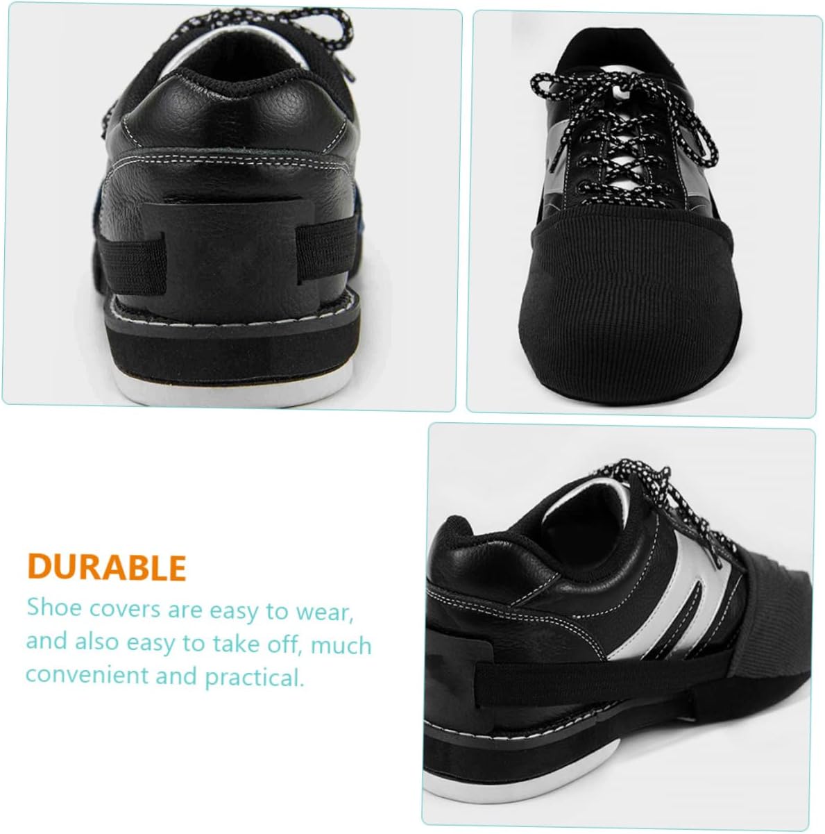BESPORTBLE 2pairs Bowling Shoe Sliders Adjustable Elastic Band Non-Deformation and Wear-Resistant Bowling Accessories for Easy Floor Movement Black