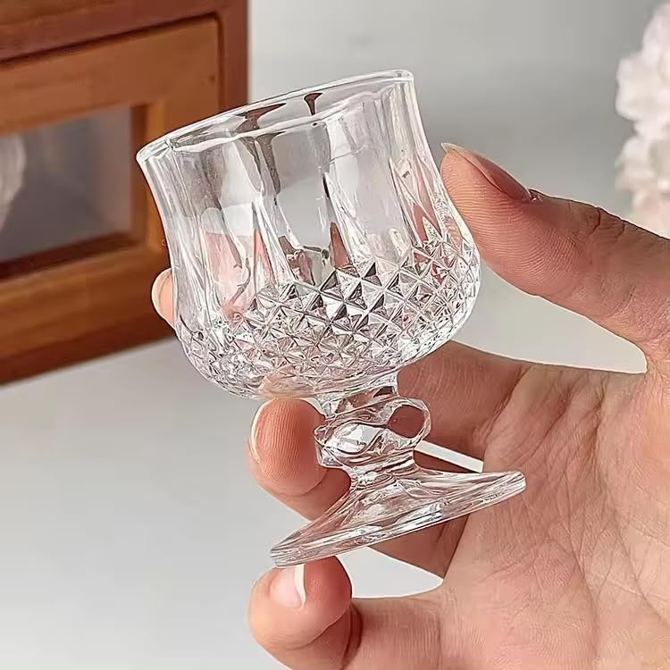 Image of 50 ML Classy Shot Glass for Espressos, Spirits & Liquors,Whiskey, Vodka Shot, Tequila Shot, Wine Tasting, Cocktail Pour, Bar Accessory & Home Decor Parties Glasses Set of 6 (SM-4)