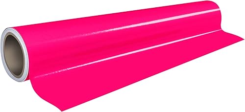 VViViD DECO65 - Rollo de vinilo permanente fluorescente neón para manualidades de 1 pie x 5 pies (1 x 5 pies, rosa fluorescente neón)