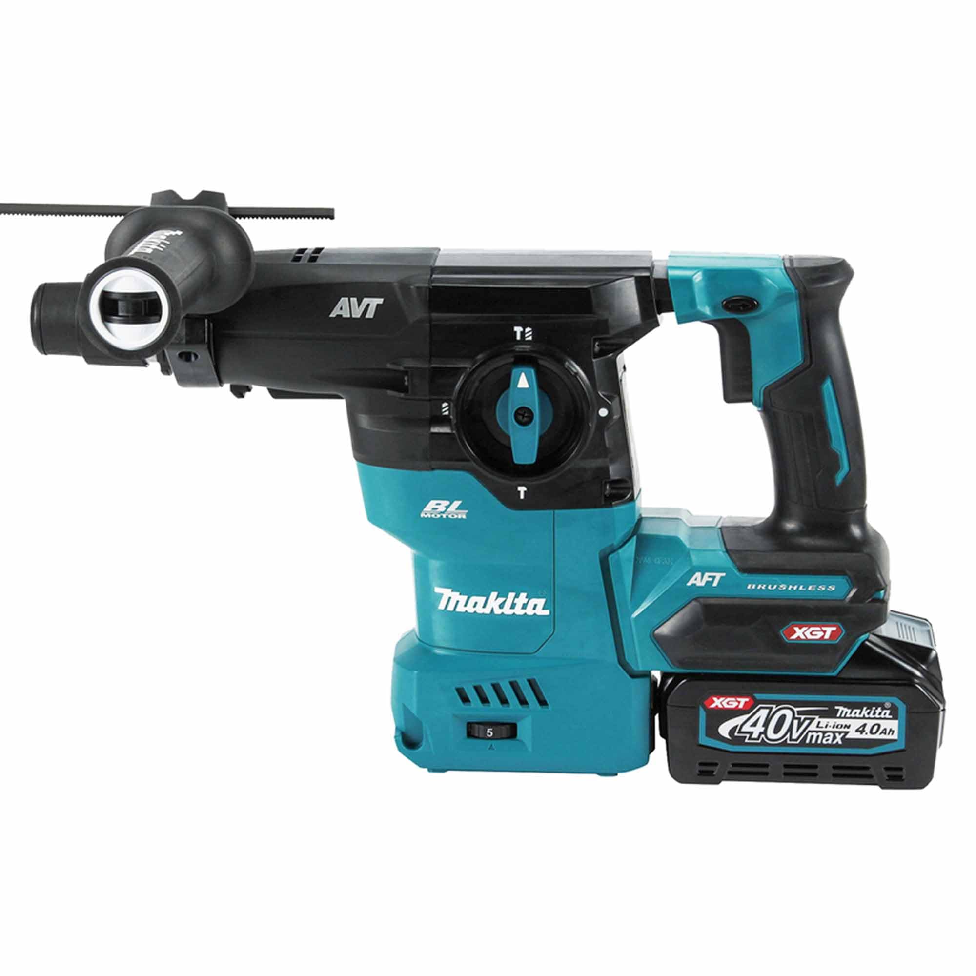 Makita HR008GM202 - Martello combinato a batteria SDS-Plus, 40 V, max. 4,0 Ah, 2 batterie + caricatore in valigetta per il trasporto