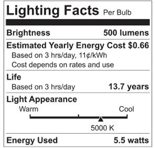 Miniatura 12 de GE Refresh Bombillas LED, 60 W Eqv, luz diurna, bombillas decorativas, base pequeña (paquete de 8)