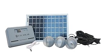 UTL Solar Energy Kit, Emergency Light (Three LED Bulb, One Mobile Charger's Cable, Solar Panel, Solar Energy Power Plant)