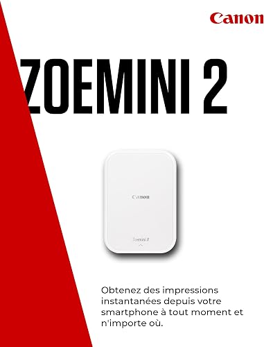 Canon Zoemini 2 Printing Kit: Capture & Create Anywhere - Compact Portable Photo Printer - Bluetooth 5.0 - Fast USB-C Charging for On-the-Go Adventures, Pearl White - 2