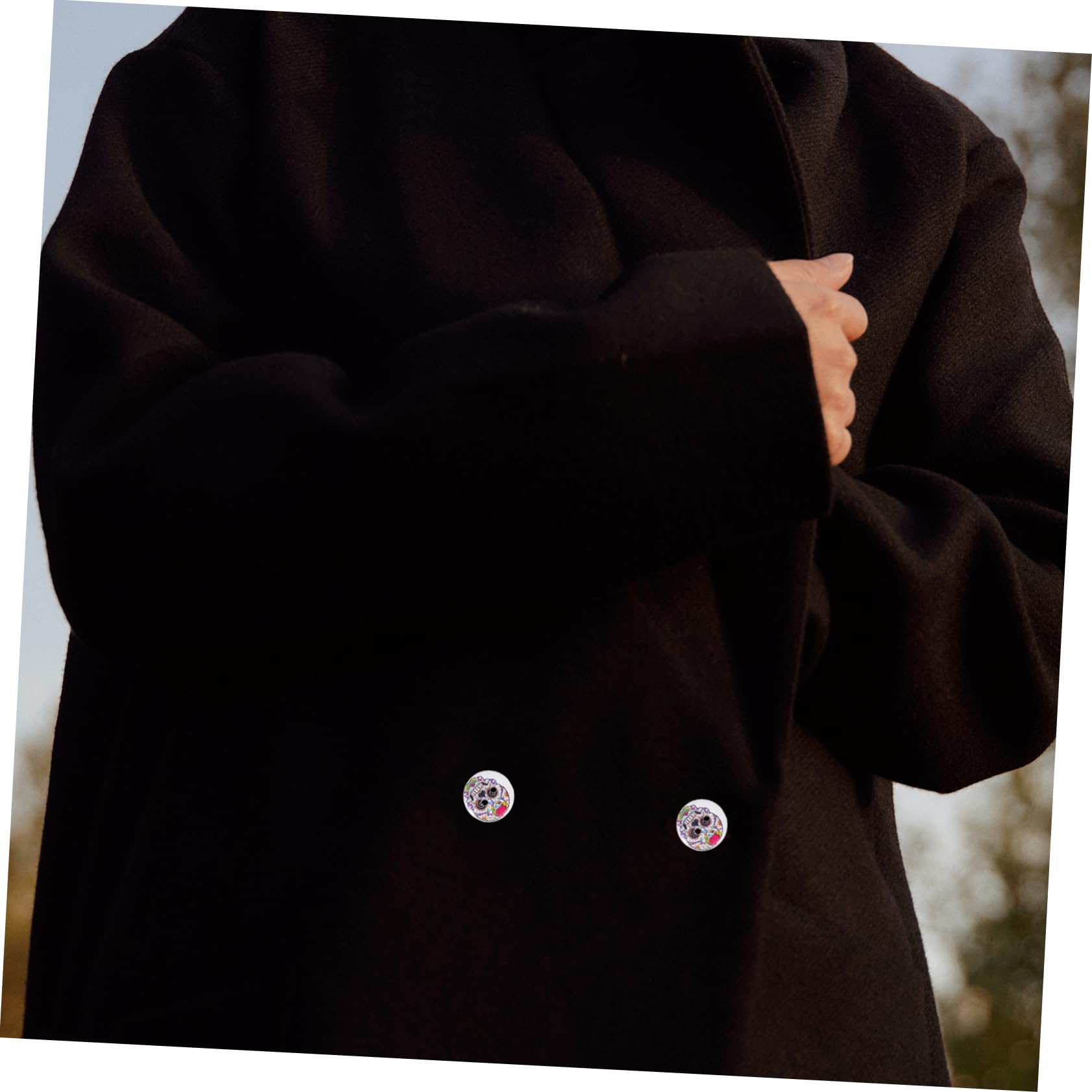 NUOBESTY 4 Set Di Bottoni Artigianali Per Cucire Con Motivo A Teschio Di Halloween in Legno Per Decorazioni Bottoni Di Ricambio Per Abbigliamento 200 Pezzi*4
