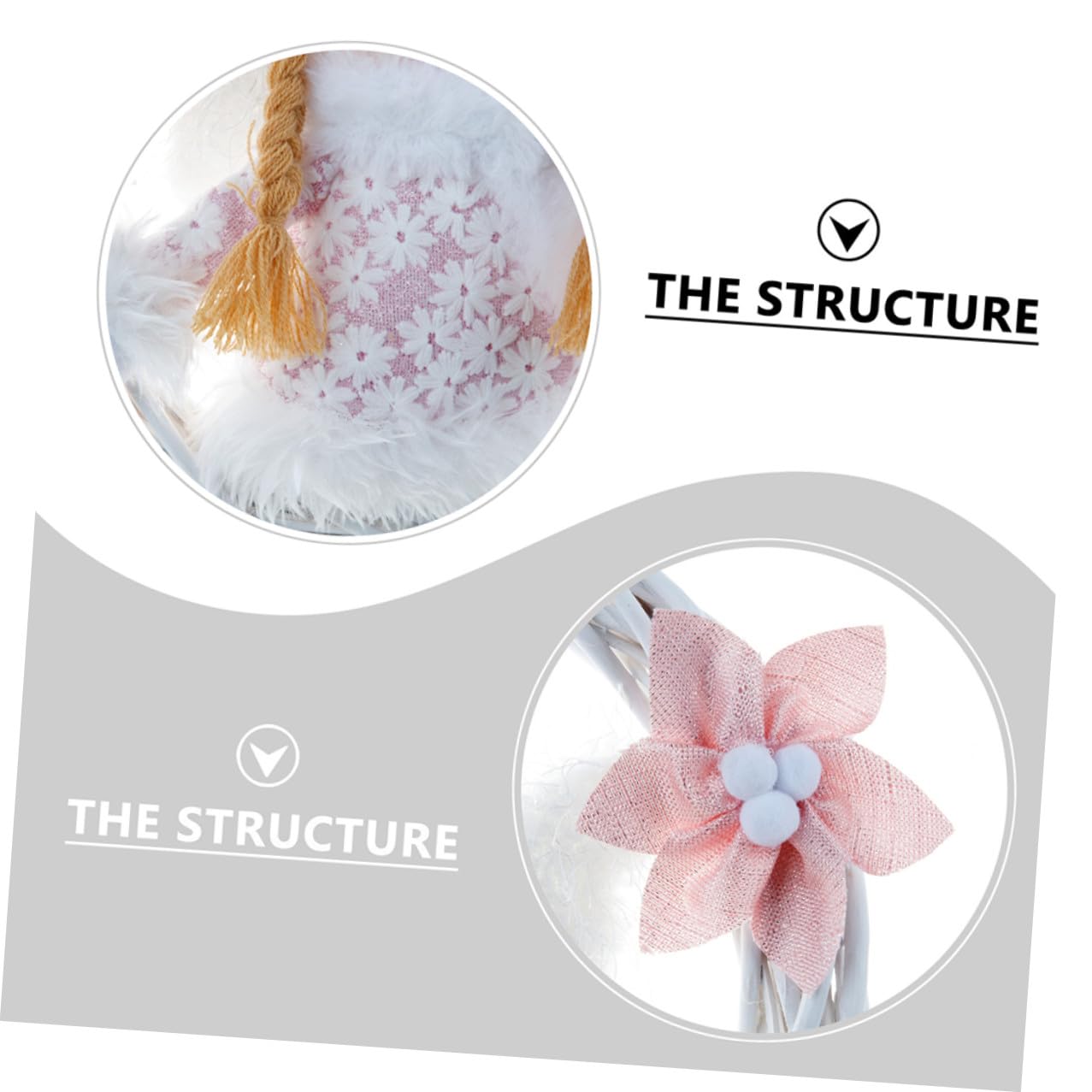 Ipetboom Guirnalda Navideña de Ángel con Aro de Flores Rosa Grande Colgante Decorativo para Puerta Decoración de Fiesta y Navidad Guirnalda para Colgar en Pared o Ventana