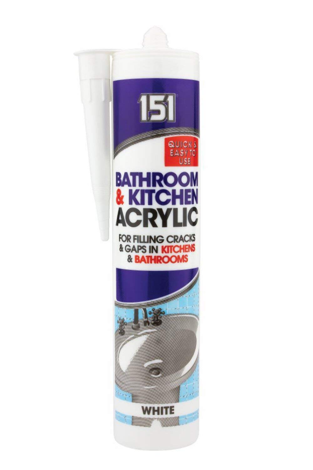 3X WHITE BATHROOM & KITCHEN SEALANT ACRYLIC TUBE FOR WATERPROOFING & SEALING UK