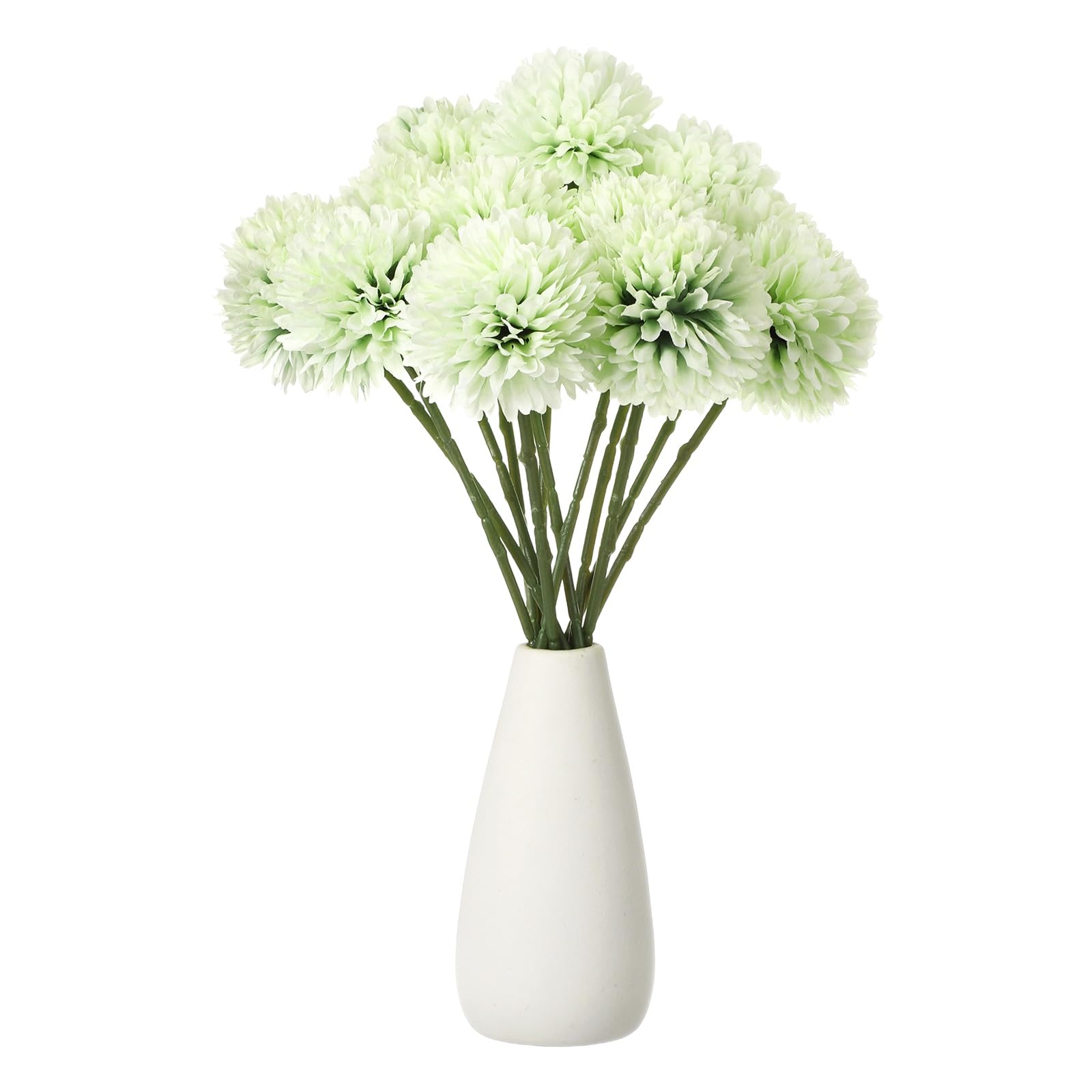 sourcing map 12pcs Artificial Chrysanthemum Ball Flowers Faux Chrysanthemum Flowers Bouquet Silk Fake Mum Flower for Home Garden Wedding Party Decoration, Green