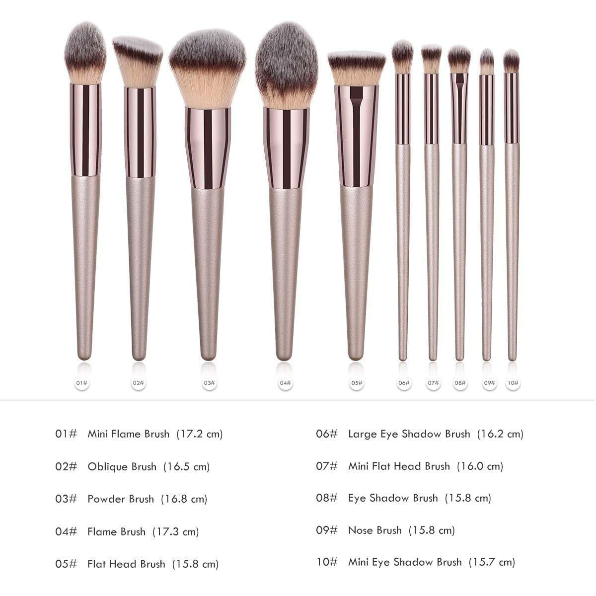 Amazon.com: HIS J Makeup Brush set 10 Pcs Powder Contour Eye