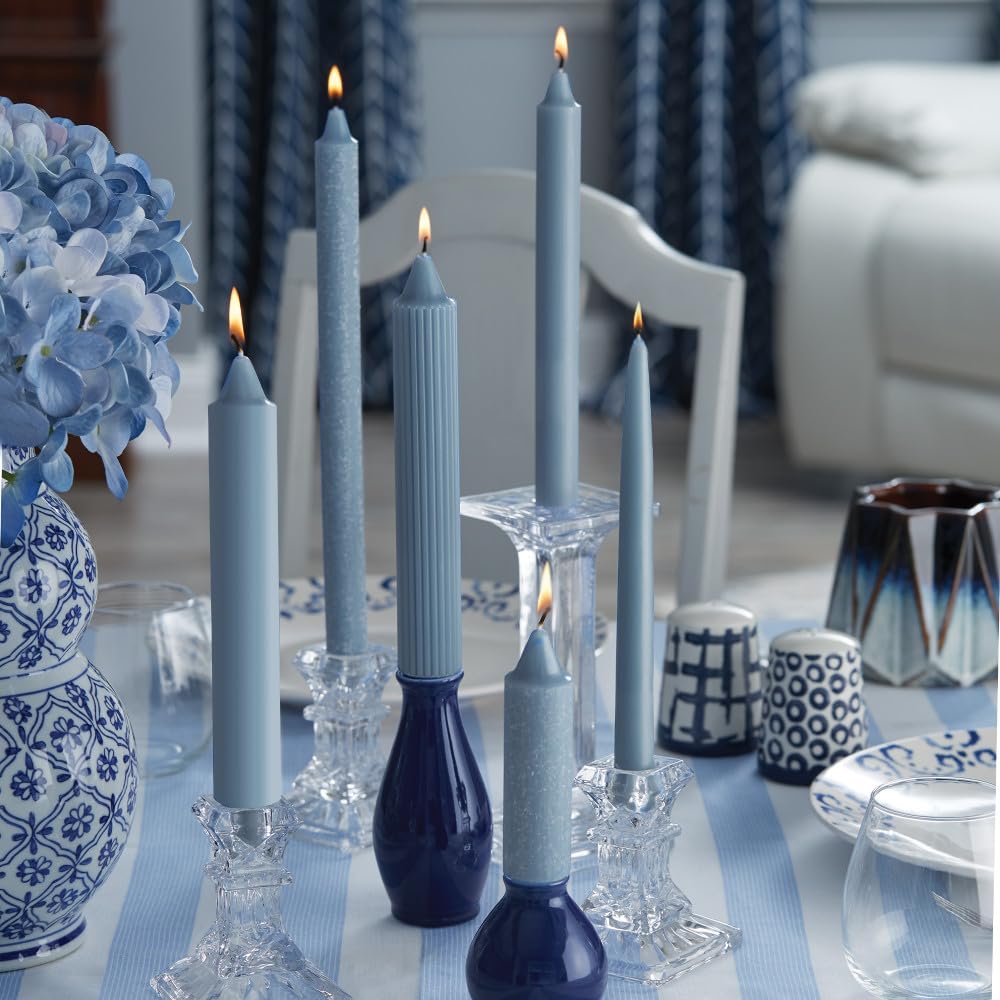Root Candles Arista Timberline 12 niezapachowych świec obiadowych, 25 cm, Williamsburg Blue