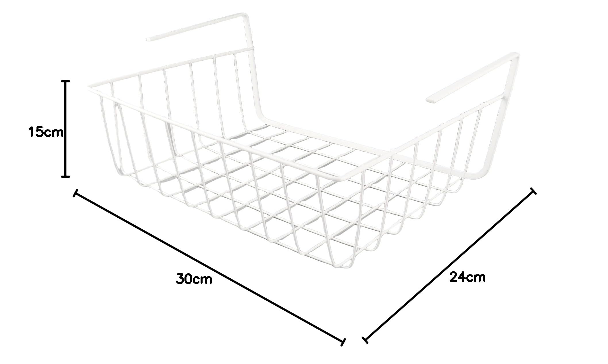 TOPINCN Kosz pod półką Żelazny kosz pod półką Wiszący kosz druciany Półki Solidny metalowy organizer z drutu do kuchni Biuro Spiżarnia Biurko Półka na książki
