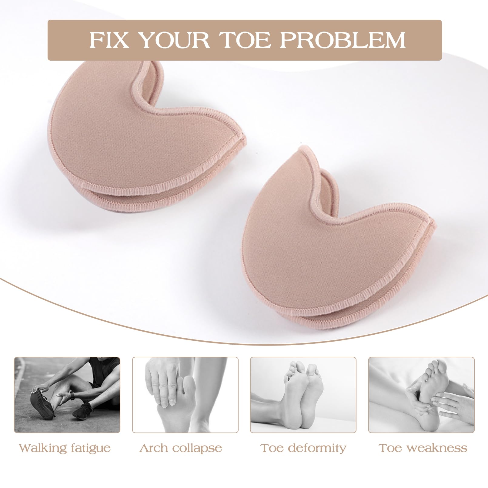 2 Paia Proteggi Dita Piedi,Cuscinetti per Dita dei Piedi per Scarpe da Punta,Copri Punta in Tessuto per Scarpe,Cuscinetti Morbidi per Donne e Ragazze