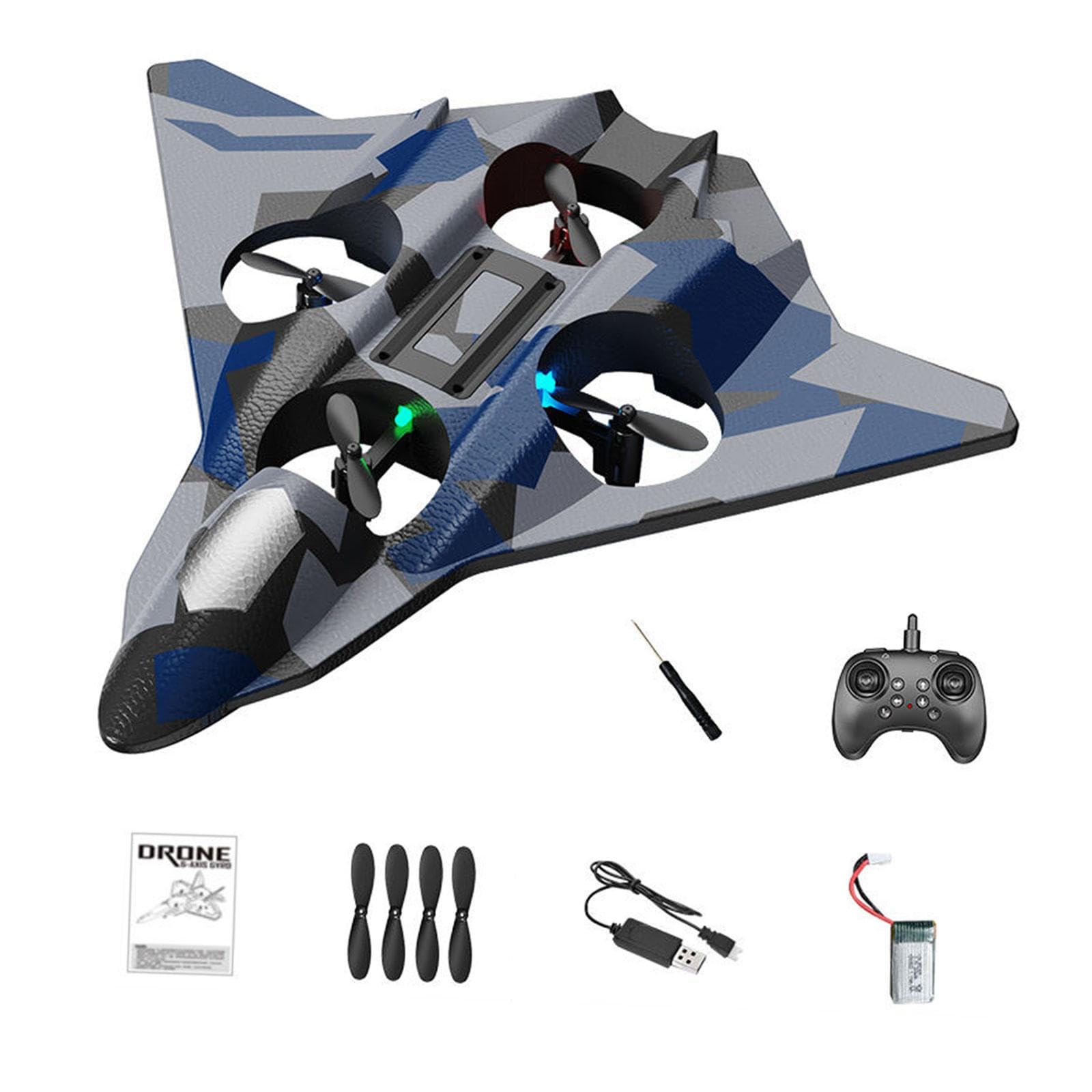 Aereo Radiocomandato RC Quadcopter Telecomando Materiale Eva Flips Rotazione 360 Gradi Facile Decollo Atterraggio Luce Notturna Adatto per Bambini ADU, Blu