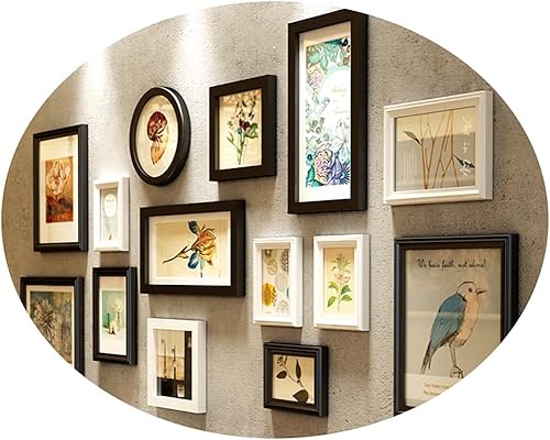 Juego de marcos de fotos retro para decoración de pared, marco de fotos vintage, kit de galería de pared para el hogar, marco de madera decorativo