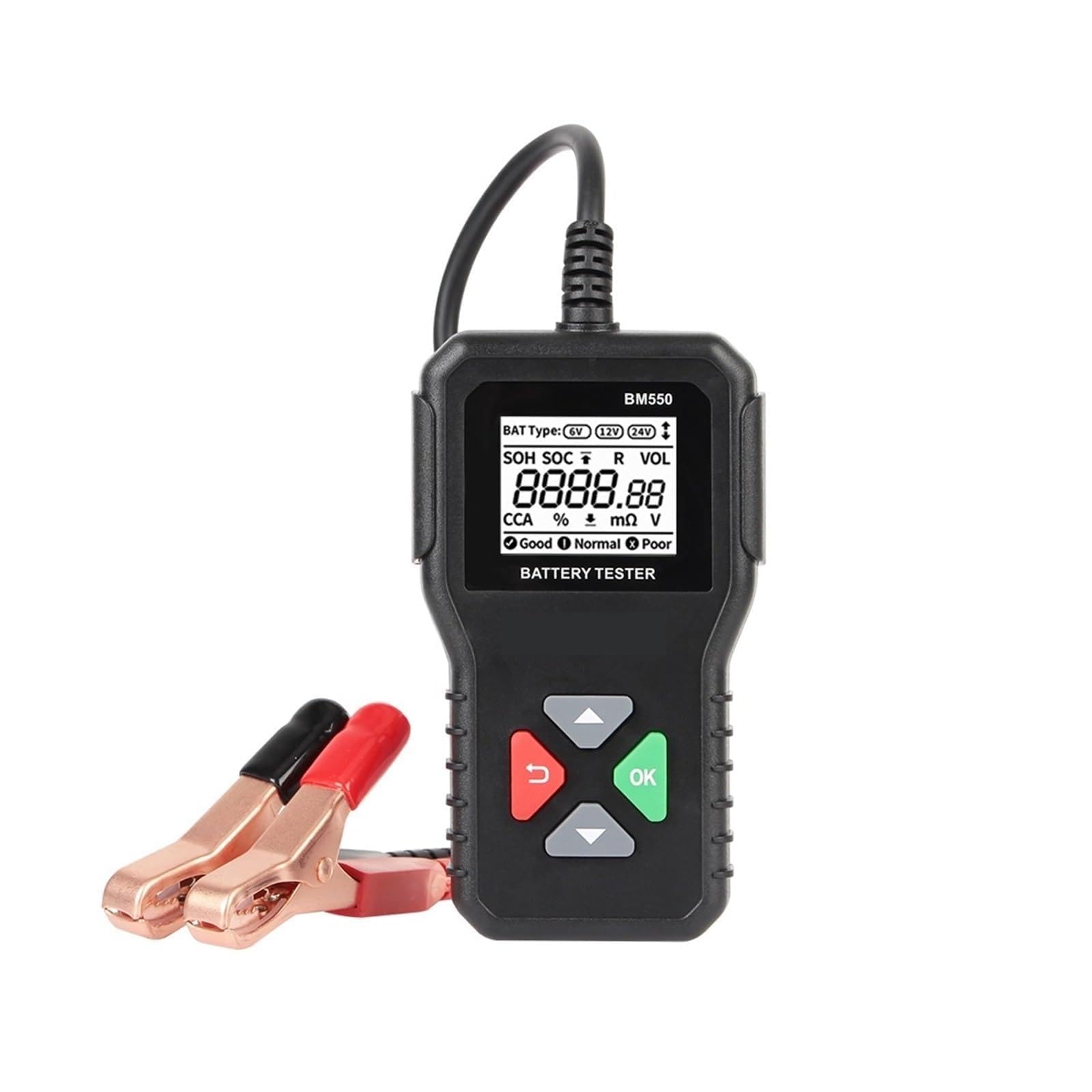 Tester per batterie auto, Tester for batteria auto BM580/BM550 da 24 V, 6, 12, test di carica e avviamento, analizzatore circuito CCA, kit diagnostico for moto, accessori for(BM550 6V 24V)