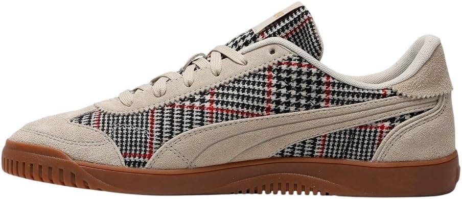 PUMA Mens Club 5V5 Lux Plaid Lace Up Sneakers Shoes Casual - Beige - Image 3