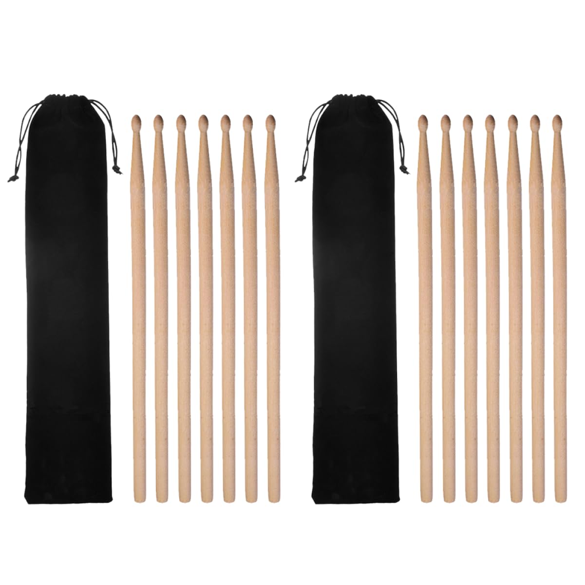BESPORTBLE 2ensembles Baguettes De Batterie Érable Pour Baguettes Rythmiques Étui De Rangement Inclus
