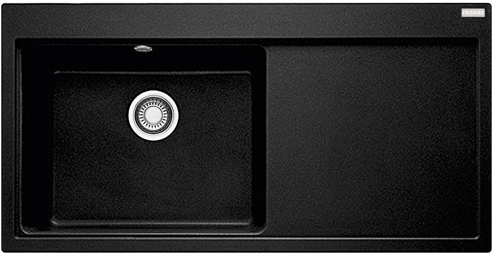 Franke lavello GRANIT 611 MTG Mythos onice nero lavabile in lavastoviglie e piatto grande l'incasso lavandino 60US