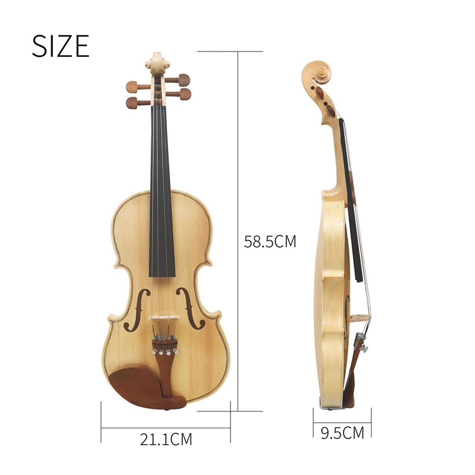 Violino Per Principianti 4/4 Con Piano In Abete E Acero Con Strumento A Corde Violino