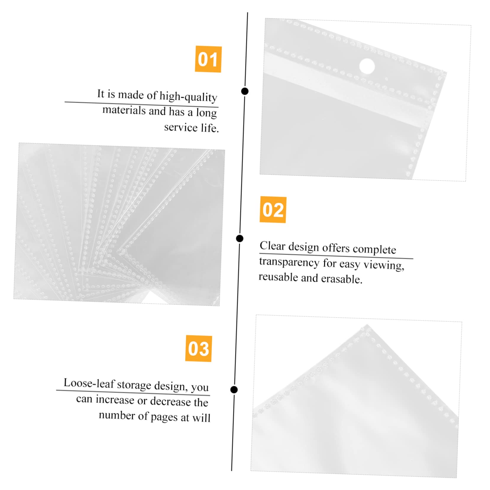 ERINGOGO Photo Album Binder Refill Sheets 20pcs Photo Pockets Inserts Clear Sleeves for Album Pages