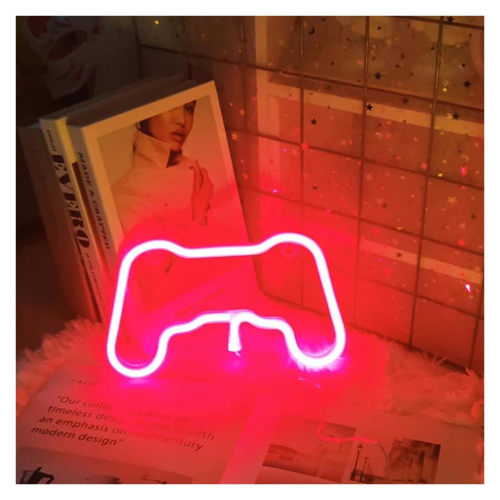 Luces Art Decoration Christmas Letrero De Neón De Juego LED Para Sala De Juegos, Decoración De Luz De Neón, Lámpara De Neón, Señales De Pared De Estación De Batalla De Juego(Neon-3)