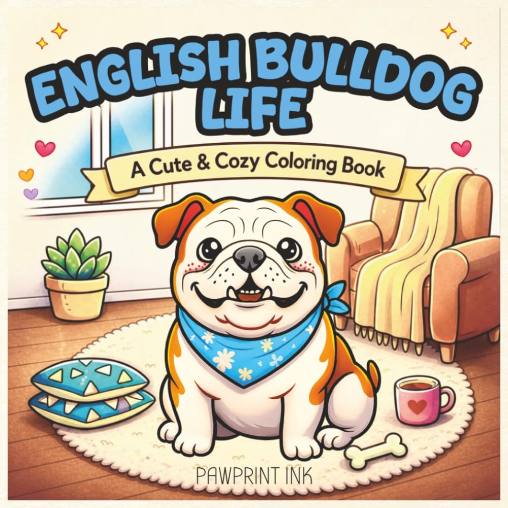 English Bulldog Life: A Cute and Cozy Coloring Book