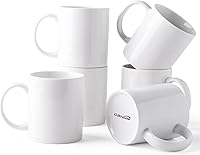 Vista 1 de GBHOME 12 OZ Tazas de café color marfil, juego de tazas de café de cerámica con asa grande para hombre, mujer, juego de tazas de café ligeras de 6
