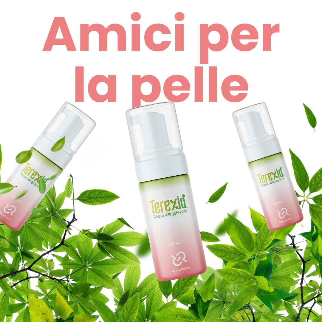 Terexid Schiuma Detergente Intimo, Odor Block, Idratante e Lenitiva, Igiene Intima Quotidiana per Donna e Uomo, Freschezza e Protezione con Clorexidina Made in Italy