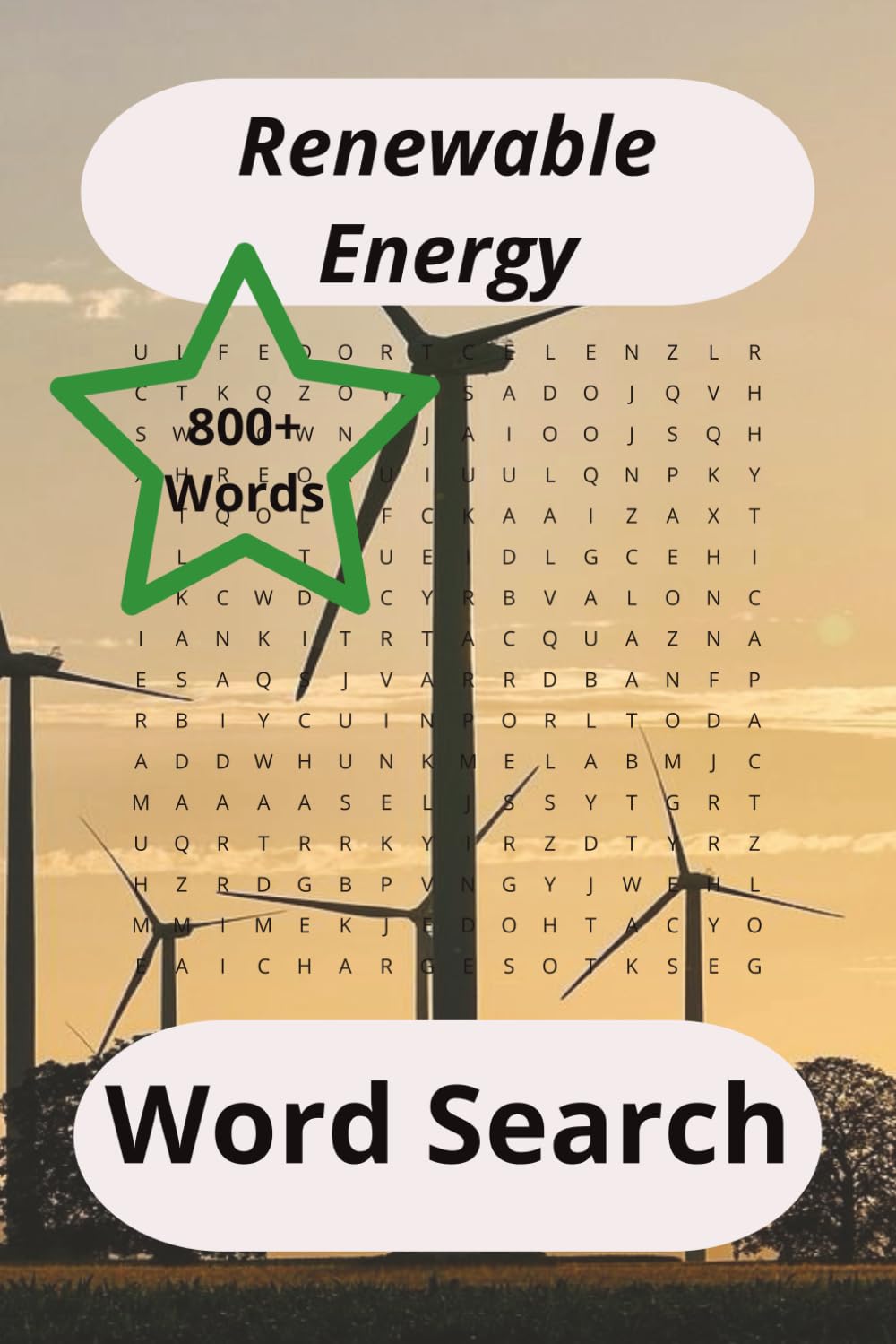 Renewable energy word search: Sustainable energy words, Energy word search, Cleaner energy word search.