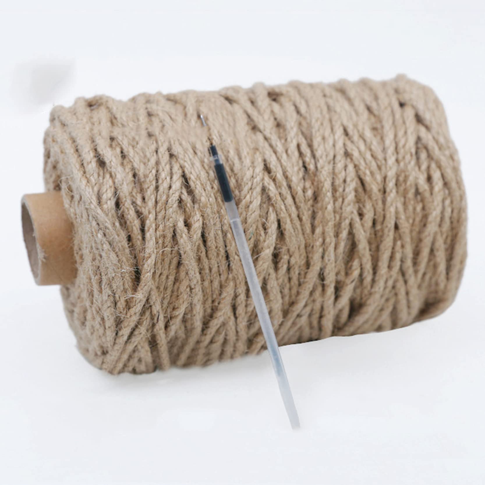ZNKZJ Hanfseil 100M x 2,Dicke Starkes natürliches Juteseil,Mehrzweck-Mehrstrang-Jute-Schnur-Makramee-Schnur für Kunsthandwerk. Garten, Verpackung，Dekorationen,200m-5mm