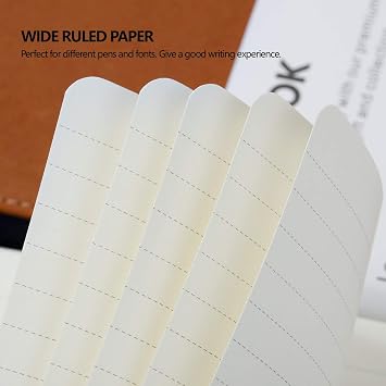 Lemome Thick Classic Notebook with Pen Loop - A5 College Ruled Hardcover Writing Notebook with Pocket + Page Dividers Gifts, Banded, Large, 180 Pages, 8.4 x 5.7 in