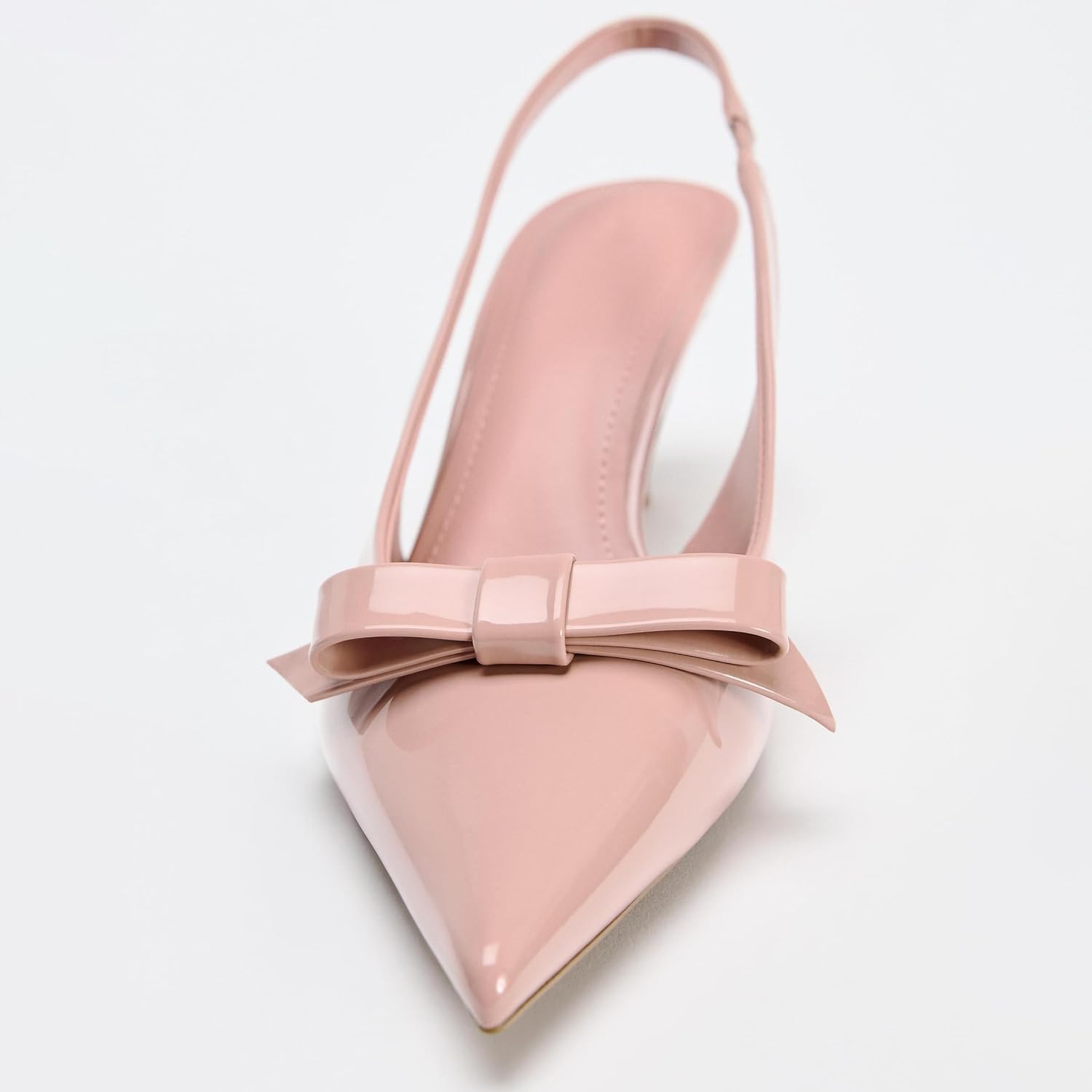 Patent Bow Slingback Kitten Heels for Women Closed Pointed Toe Dress Pumps Sexy Dressy Heeled Shoes Evening Party Prom Stiletto Heels Sandals