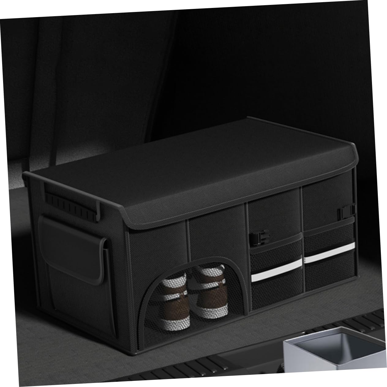 Cabilock Organizador de Maletero con Gran Capacidad de Tela Oxford Plegable Negro Diseño Elegante y Resistente para Coche Adecuado para Camping y Organización Hogar
