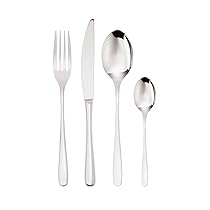Sambonet 52553-81 Taste – Set di Posate da Tavola Monoblocco in acciaio inox 18, 10, per 6 persone, 24 pezzi: 6 forchette, 6 cucchiai, 6 coltelli, 6 cucchiaini da tè, Lavabili in lavastoviglie