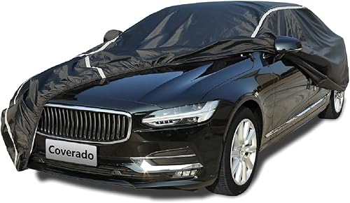 Coverado - Funda impermeable para automóvil para todo tipo de clima cubiertas exteriores con puerta con cremallera, respaldo de algodón, protección