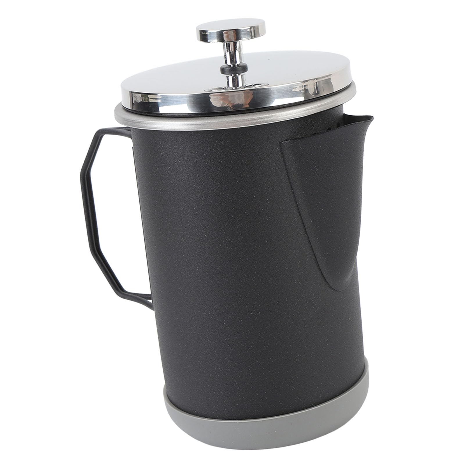 Tragbare French-Press-Kaffeemaschine aus Edelstahl, 1000 Ml, Leicht zu Reinigende Handgebrühte Kaffeepresse-Teekanne für Camping, Stilvolles Design für Getränkegenuss (BLACK)