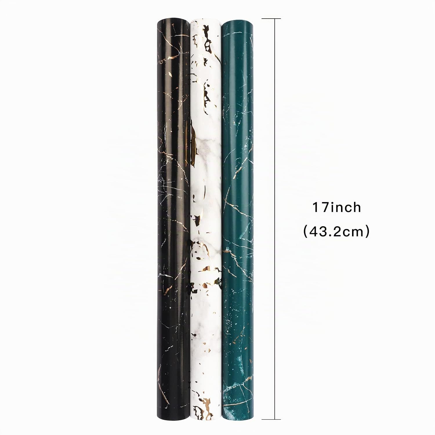 RUSPEPA Rollo de Papel de Regalo - Mini Roll - 3 Diseños de Mármol Diferentes (42,5 Pies Cuadrados Ttl.) - 43,2 cm x 3,05 m Por Rollo