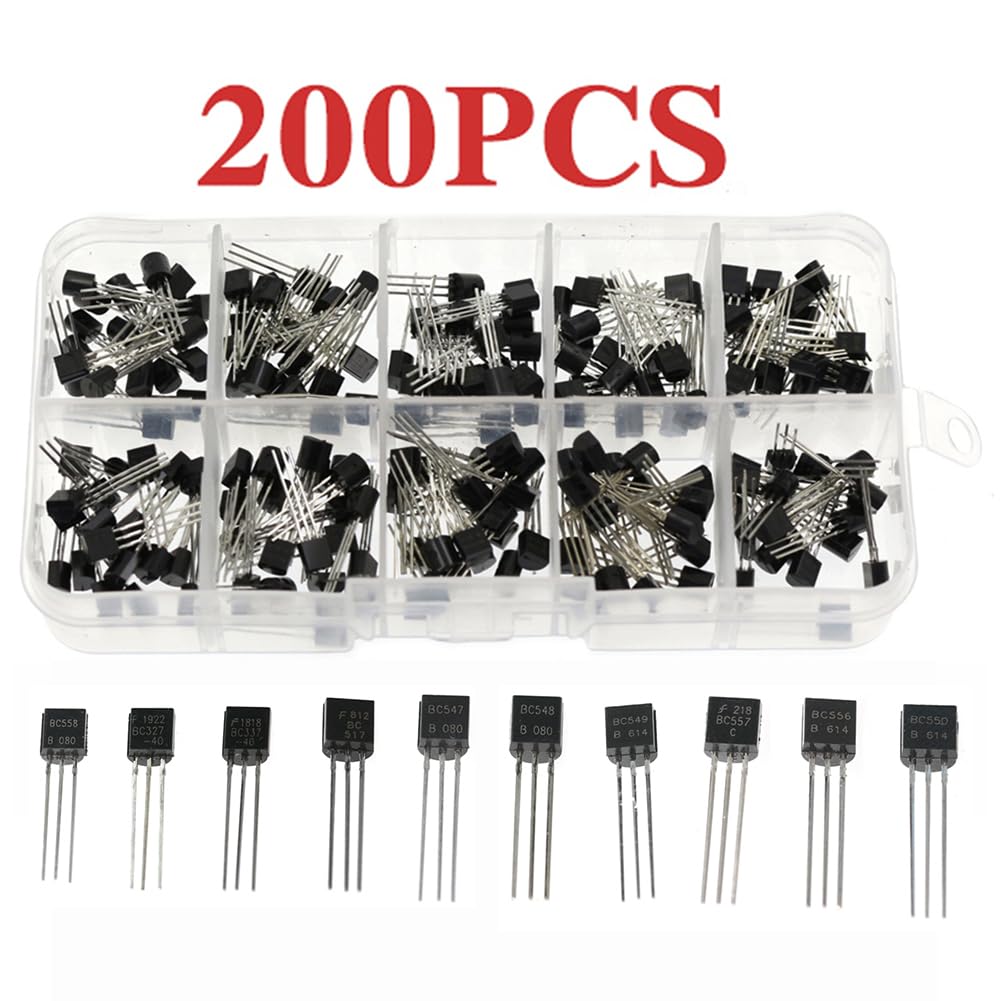 Assortimento di transistor PNP NPN TO-92, 200 pezzi, kit assortiti BC327 BC337 BC517 BC547 BC548 BC549 BC550 BC556 BC557