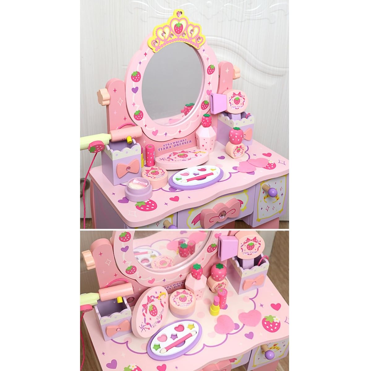 Amazon.co.jp: Suzapiw ロールプレイング ドレッサー 子供用 椅子付き