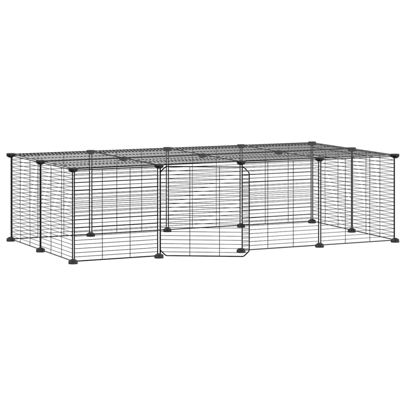 Jaula para Mascotas de 20 Paneles Puerta, Xichuzi Jaula Cobaya, Jaulas para Conejos, Valla para Mascotas, Recinto para Conejos, Parque para Conejos, Cosas para Conejos, Acero Negro 35x35 cm