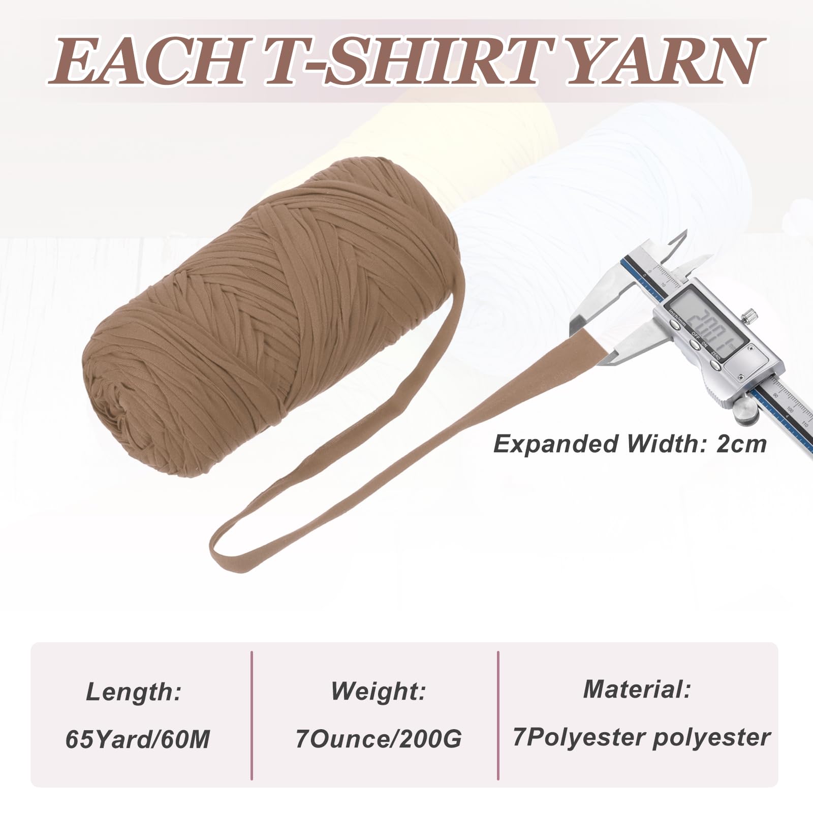 PATIKIL T-Shirt Yarn for Crocheting with 1 Crochet Hook - Image 2