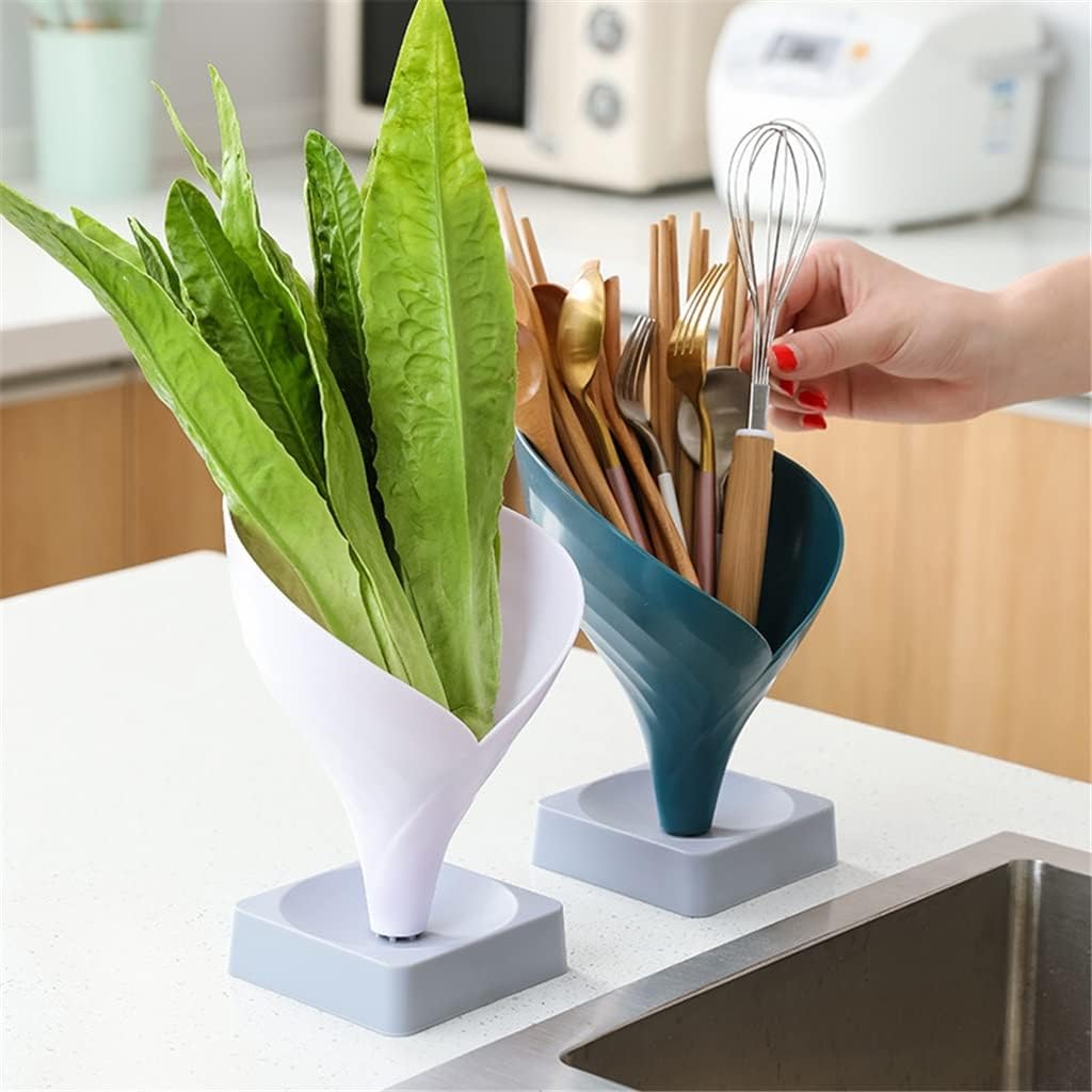 Drain Chopsticks Cage Kitchen Fruit Basket Flower Funnel Kitchen Desktop Storage Box Dresser Rack Kitchen Chopsticks Storage (Color : A, Size : 14 * 17.7 * 9.5cm) (C 14*17.7*9.5cm)