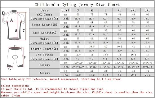 Miniatura 3 de Niños Ciclismo Jersey Conjunto Ropa Niños Niñas Pantalones Cortos Pad Trajes