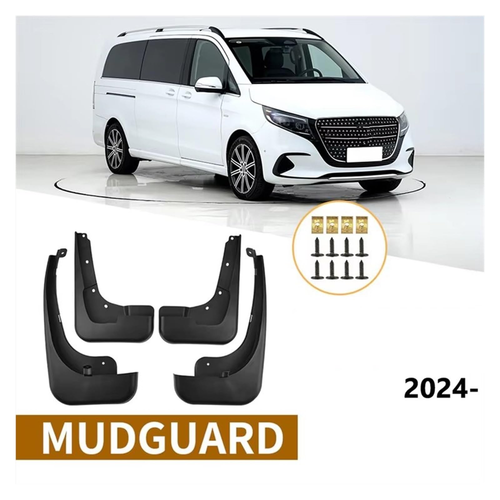 Aletas Barro Para Benz Para Clase V Para V300L 2024- Guardabarros De Coche Rueda 4 Piezas Con Tornillos Faldillas Antibarro Guardabarros