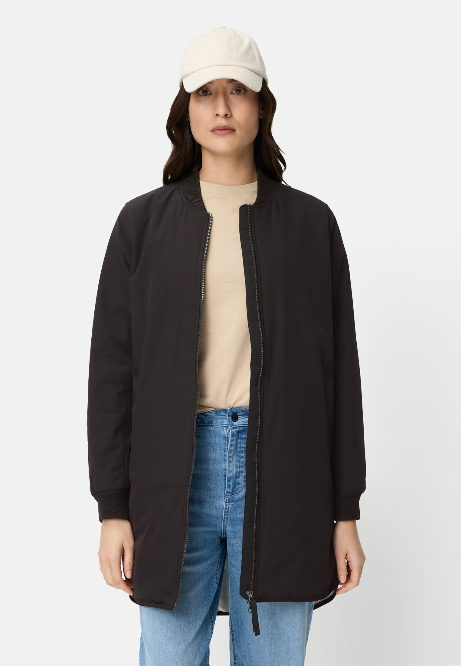 camel active Damen Mantel mit 2-Wege-Reißverschluss
