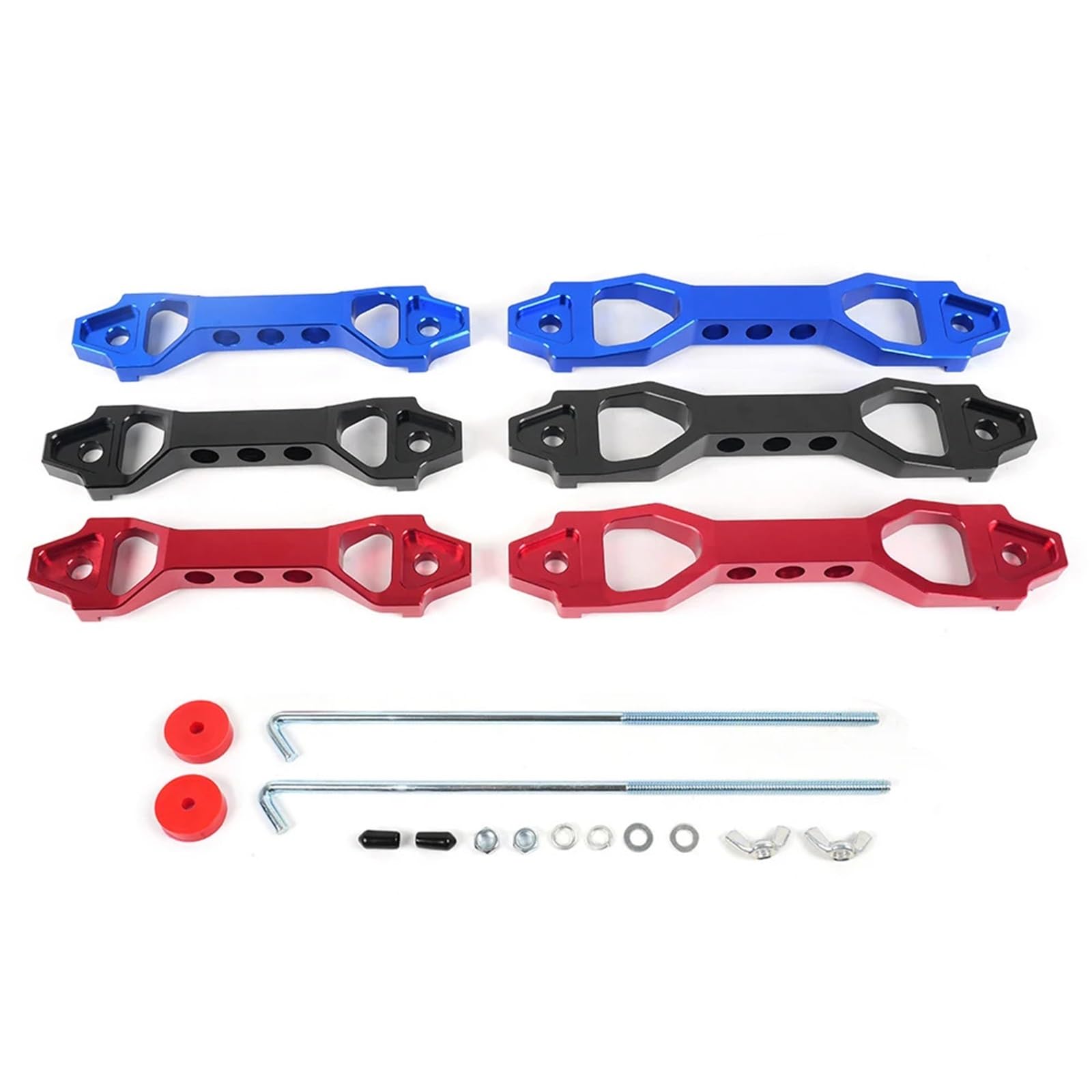 Mocowania silnika samochodowego Dostarczono 140mm/190mm Billet Aluminium Samochodowy Akumulator Mocowanie Uchwyt Mocujący Akumulator 14cm 19cm BTD038(190mm Black)