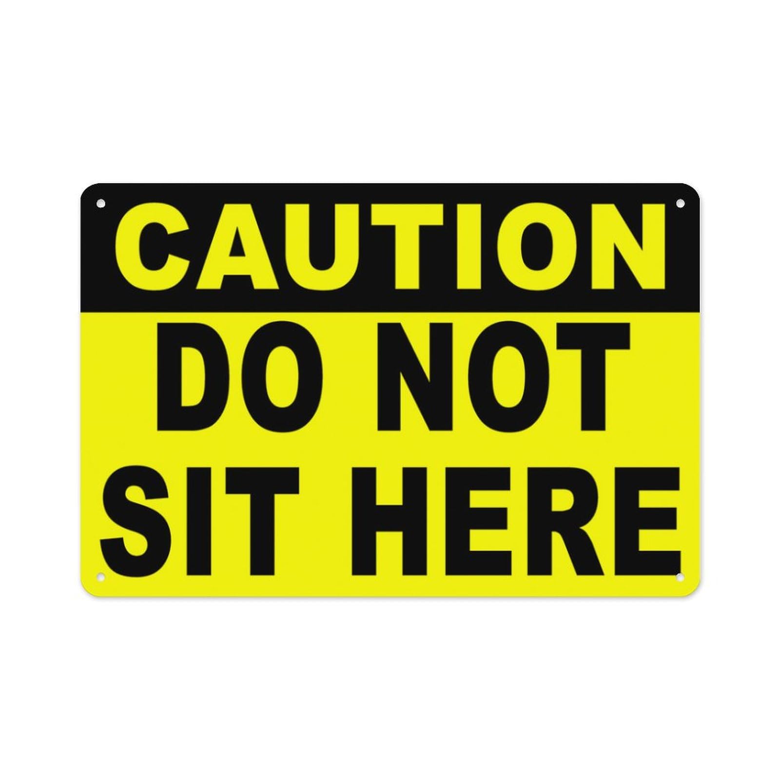 Peiyeety A03 Caution Dosit Here Sign Aluminum Tin Warning Signs For Home Outdoor Garden 8X12 Inches