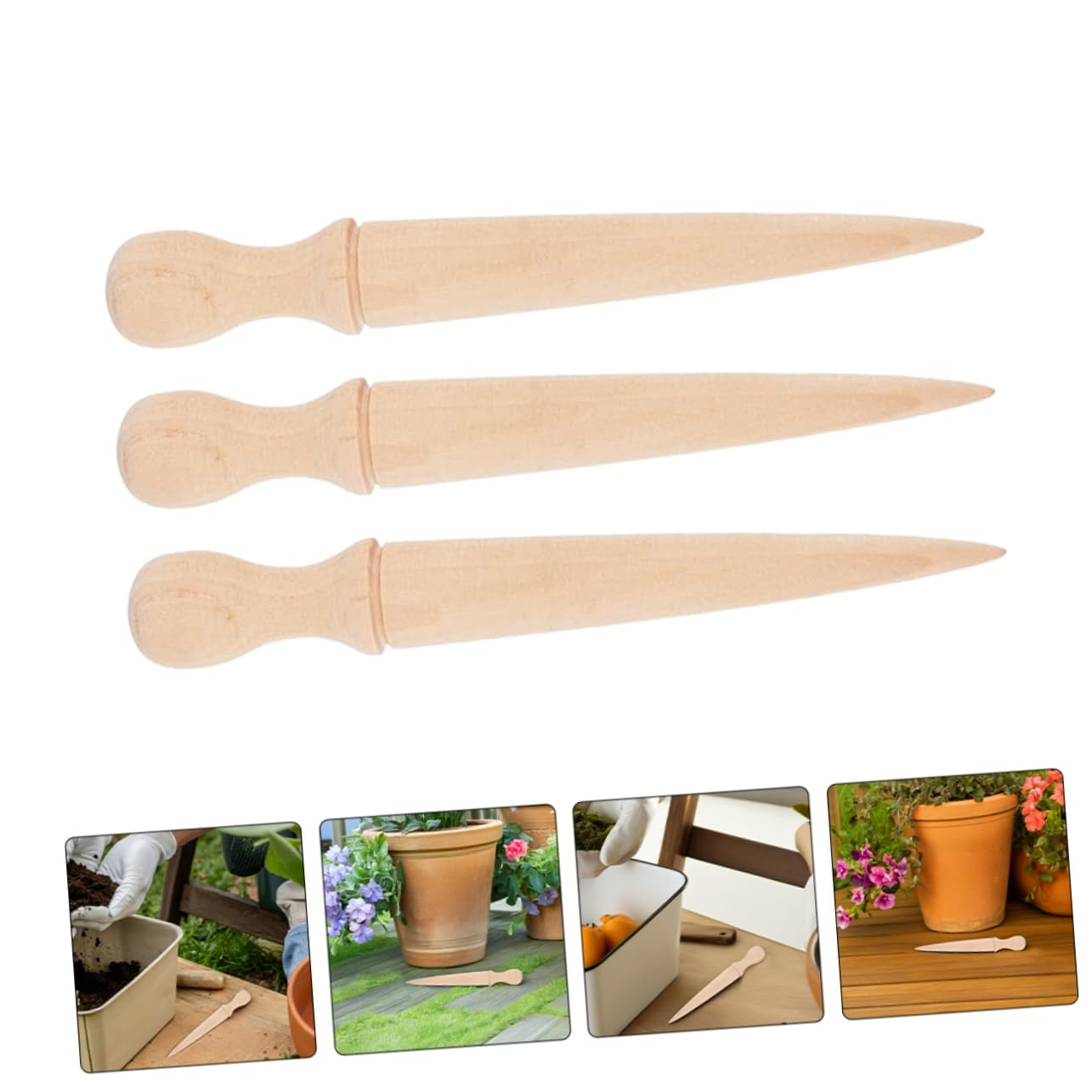VICASKY 6pièces Outil De Jardinage Bois De Perceuses Pour Plantation De Jardin Outils Avec Prise Main Confortable Pour De Jardinage