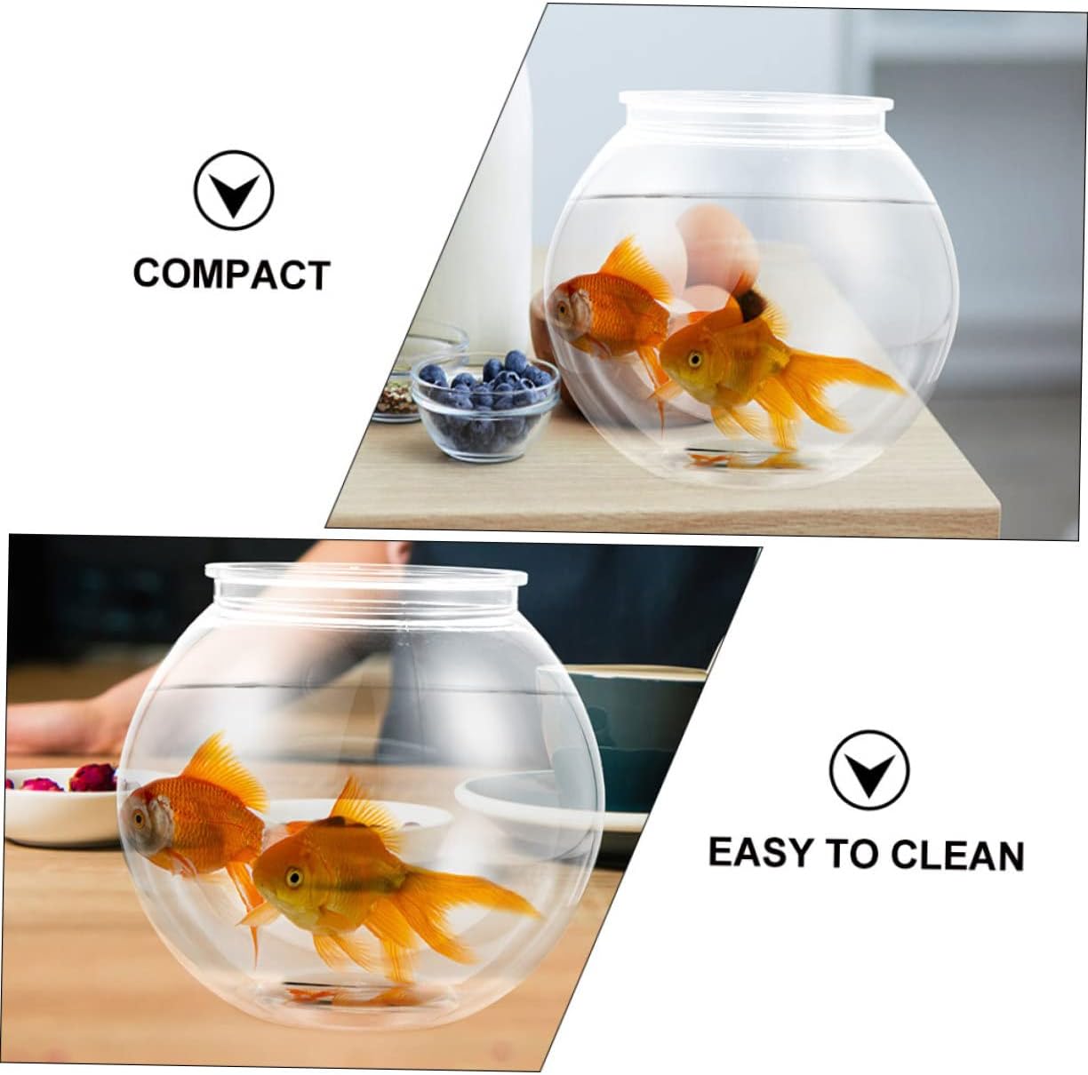 Transparent Fish Bowl Aquarium for Home Office Decor for Betta Fish Landscapes Compact for