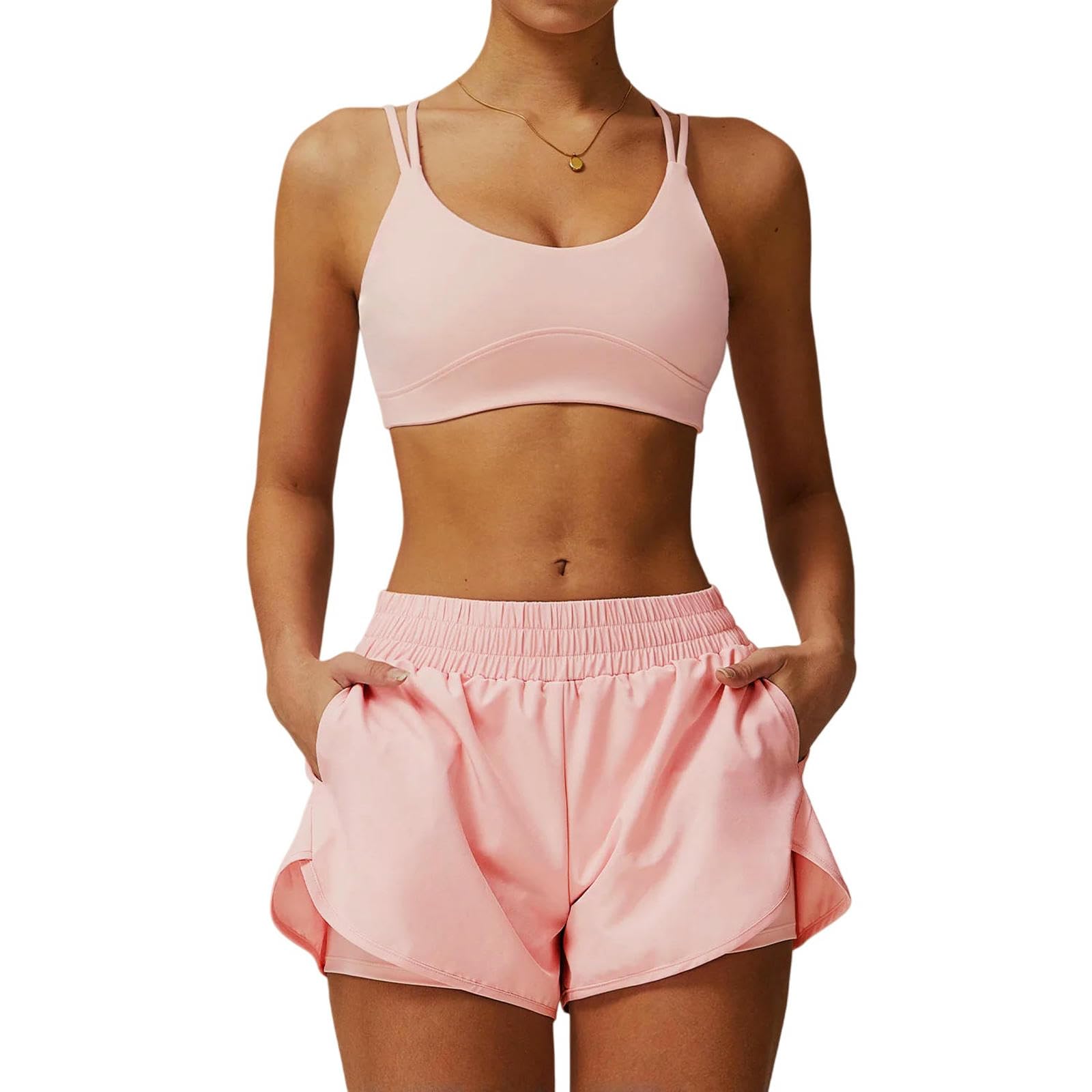 Conjuntos de Yoga para Mujer, Conjunto de Gimnasio con Sujetador, chándal para Correr y Traje de Entrenamiento.